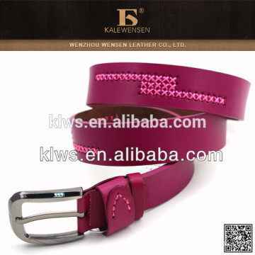 Fashion chastity female leather belt with stitching